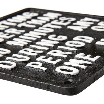 Skilt jern. Svart hvit